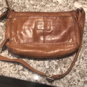 Vintage fossil leather crossover purse